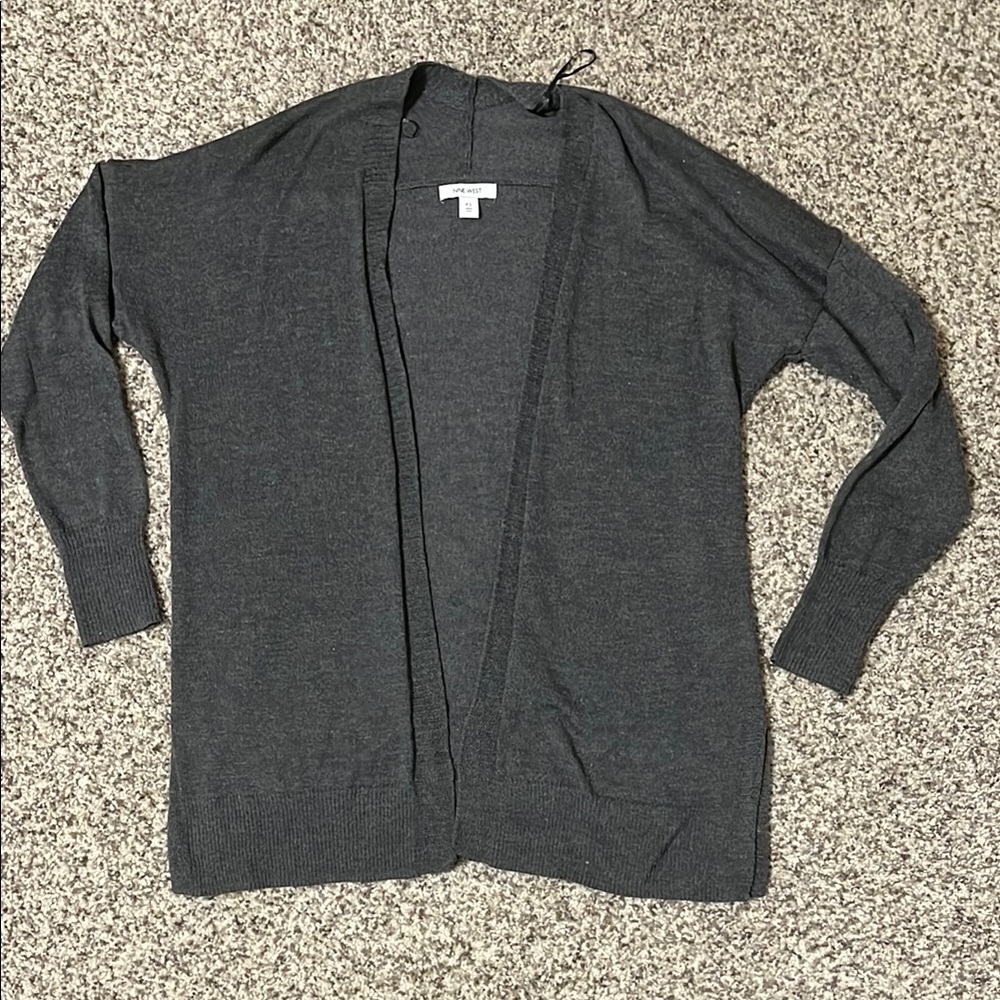 Nine West Gray Knit Cardigan Sweater